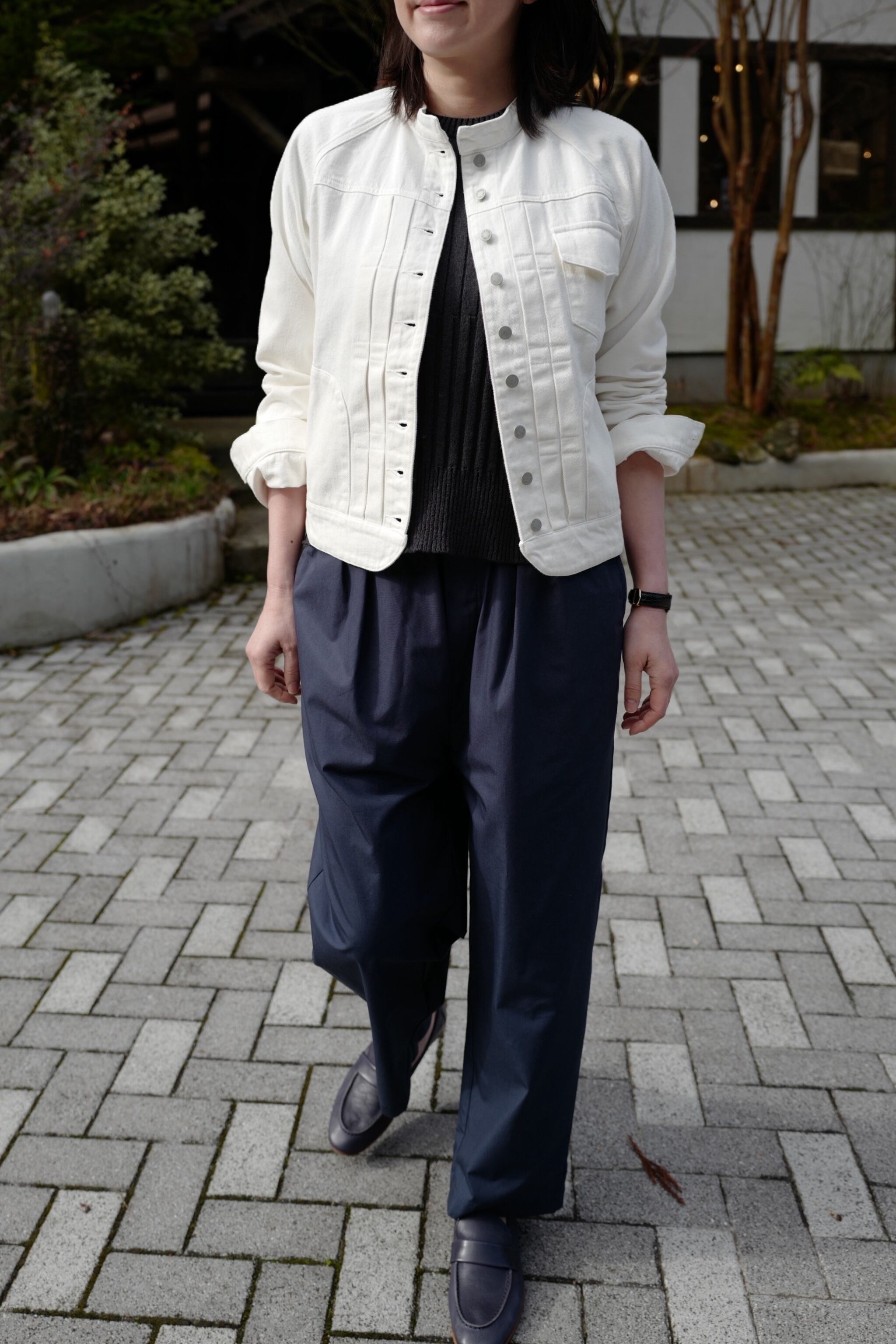 Si-Si-Si comfort｜BASIC DENIM JACKET （Gジャン）-White | robin ASO