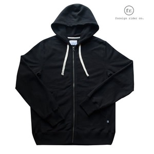 foreign rider(フォーリンライダー)full zip hooded jacket/フルジップスウェットパーカー/カラー:BLACK【frblkfzh-black】