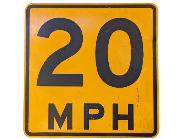 ビンテージロードサイン 20MPH  道路標識