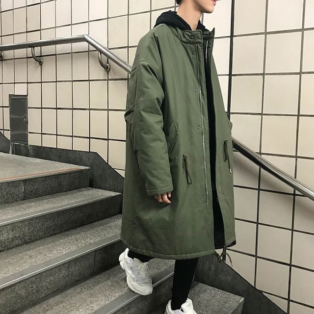 【予約販売】ミリタリーコート モッズコート カジュアル カーキ ブラック ブラウン アウター ロング丈 メンズ 防寒 お洒落 こなれ感 ベーシック 秋冬 大きいサイズ M/L/XL