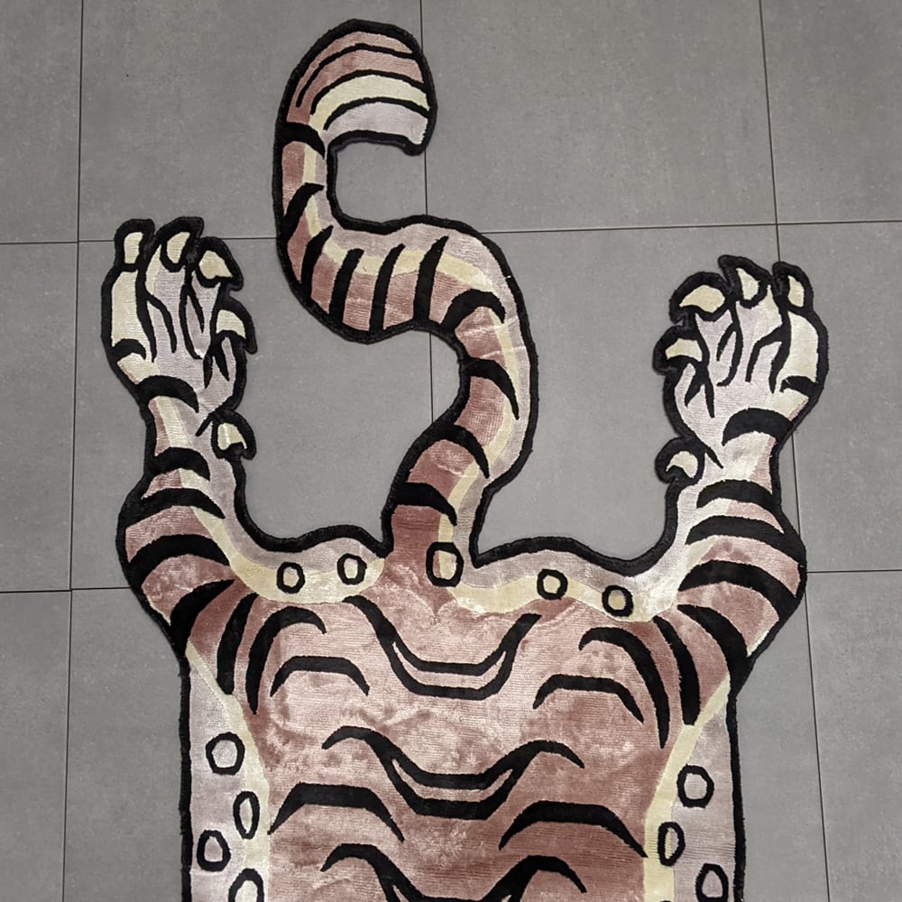 Tibetan Tiger Rug (Lサイズ シルク ココアブラウン 045) チベタン