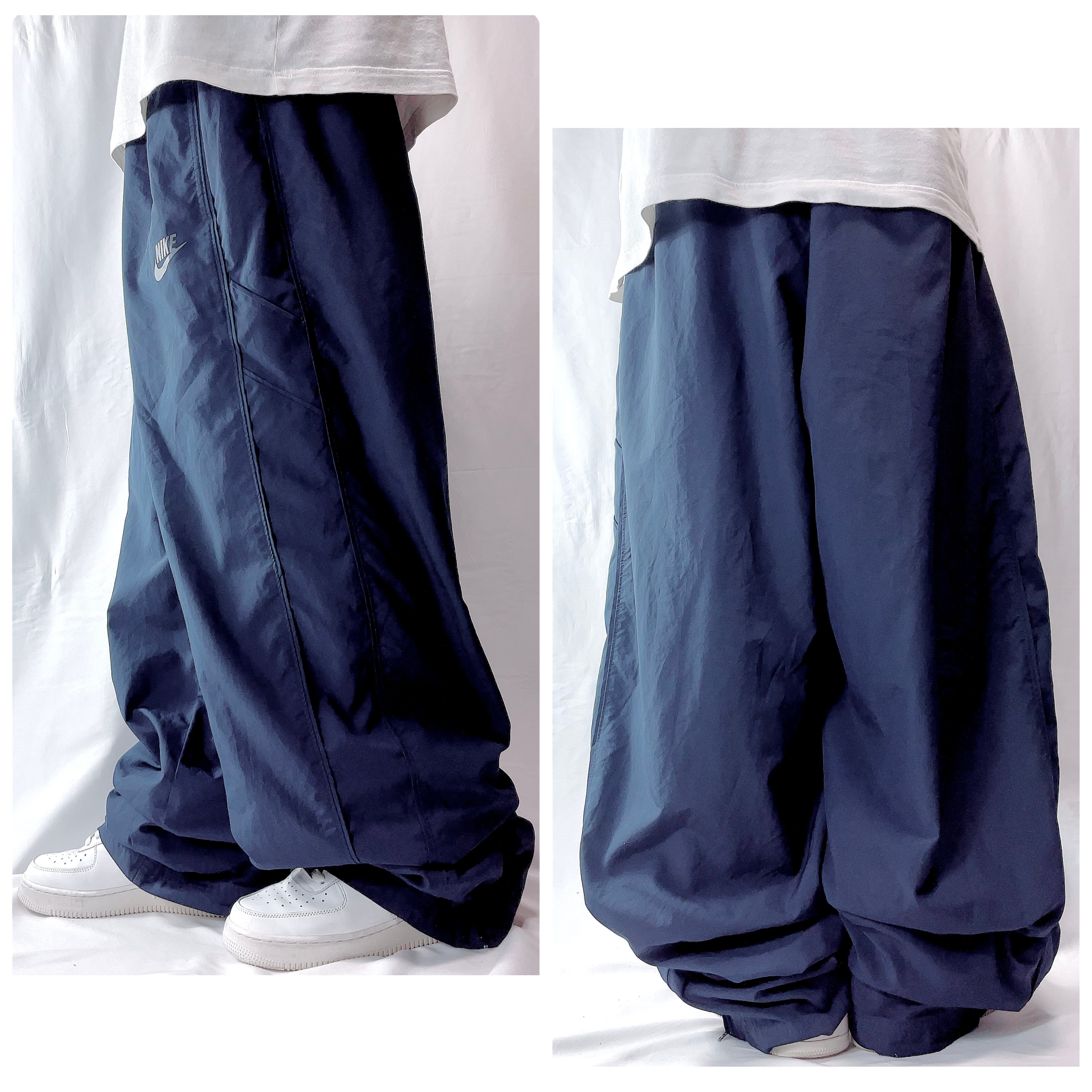 00s NIKE ナイキ トラックパンツ 極太 ビッグサイズ ネイビー 2XL