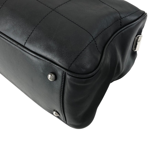 CHANEL シャネル チョコバー ハンドバッグ ブラック レザー ミニボストン vintage ヴィンテージ オールド 6yfva8