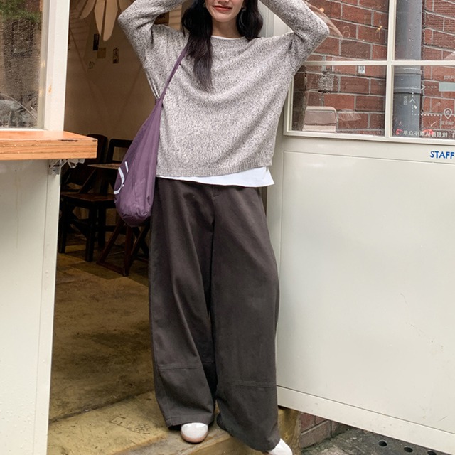 long sleeve pullover knit　J00175