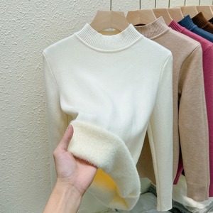ベーシック長袖ニット 裏起毛付きニットトップス レディース トップス シャツ カットソー ニット セーター プルオーバー 長袖 スリム 細身 かわいい 大人可愛い きれいめ シンプル カジュアル 上品 おしゃれ こなれ感 マニッシュ ガーリー エレガント キュート ベーシック ナチュラル 秋 冬 オフィス 通勤 通学 デート お出かけ 女子会 休日 ショッピング 体型カバー 普段使い モテ 重ね着 楽ちん 暖かい プレゼント トレンド インスタ映え ゆったり