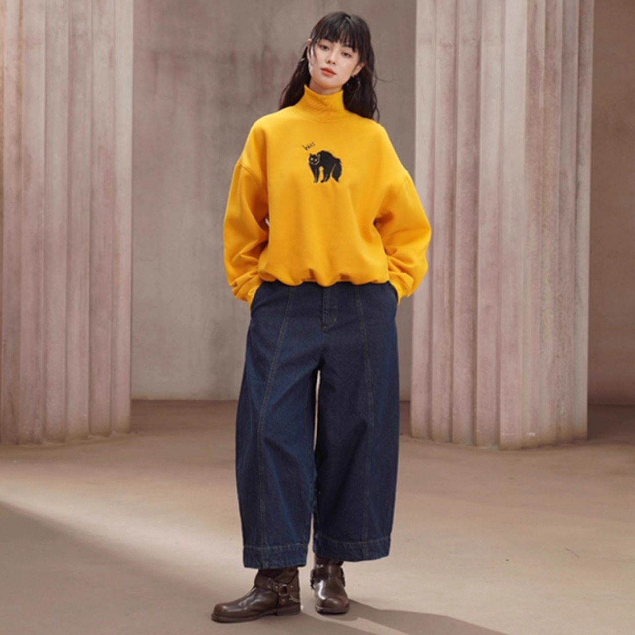 藍の庭を歩く幻のワイドデニム 《C0260》