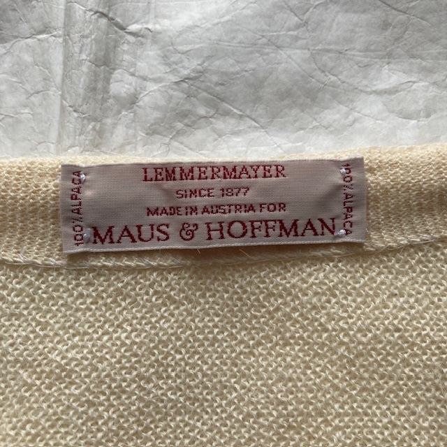 LEMMERMAYER レマメイヤー カーディガン 60s〜70s アルパカ100% パール編み オーストリア製 オフホワイト ヴィンテージ古着 画像2