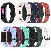[Sooyeeh] HUAWEI用 Band 4用 バンド 交換バンド HUAWEI用 Band4用 ベルト ストラップ シリコン製 柔らかい スポーツ 交換用ベルト 耐衝撃 防汗 10色可選 （黒）
