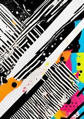 Illuminate｜白黒ストライプ×グラフィックポスター｜都会的ストリート感漂うモダンインテリアにA4ポスター
