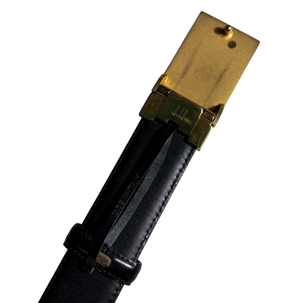 DUNHILL square logo buckle leather belt