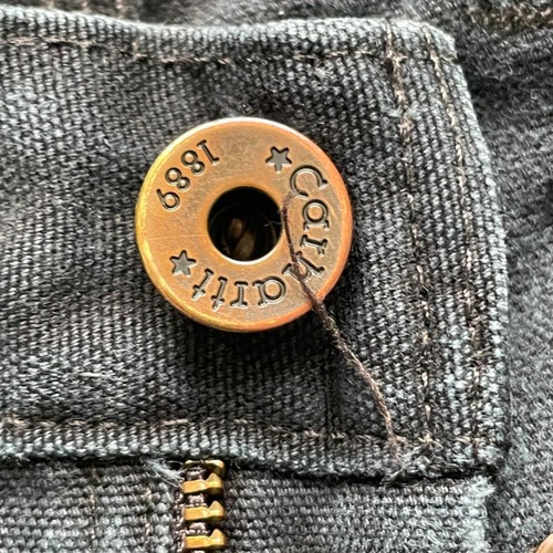 USA生地製 ブラック ダブルニー Carhartt EB136 BLK w30 詳細写真10