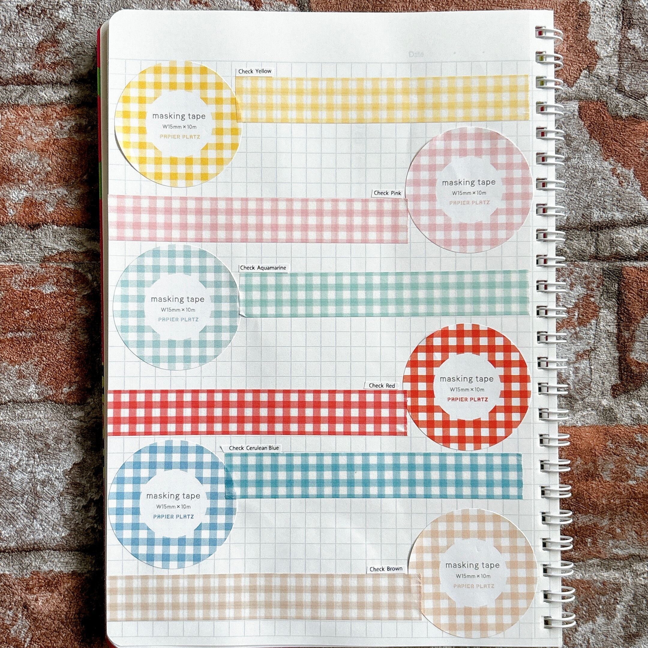 単品】チェック柄マスキングテープ パピアプラッツ | penpen bungu
