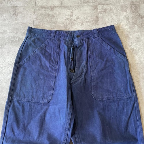 50-60s フランス軍 フレンチワーク コットン ブルー パンツ W31 詳細写真3