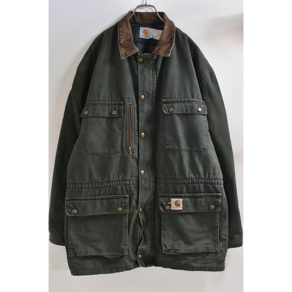 80s カーハート carhartt USA製 グリーン ダック カバーオール