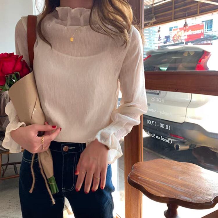 シアートップス プチハイネック インナー付き 1col N00187