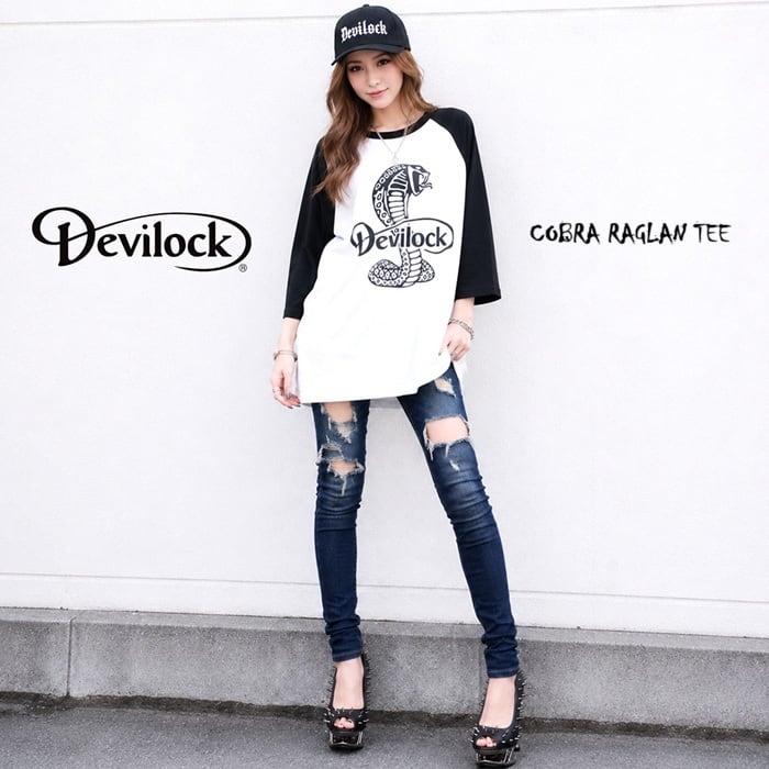 10%OFF SALE】DEVILOCK デビロック「COBRA RAGLAN TEE」ラグランT