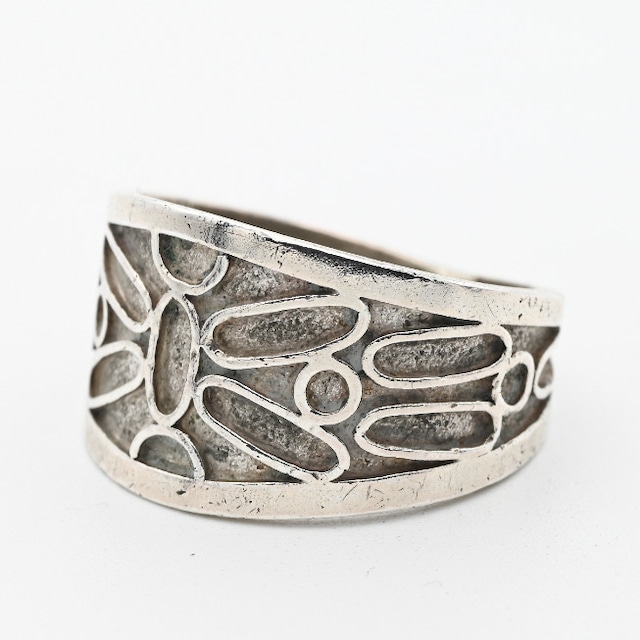 Floral Pattern Design Tapered Ring #15.5 / Denmark