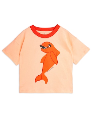 【24AW pre 】minirodini( ミニロディーニ ) Dolphin sp ss tee red Tシャツ　イルカ