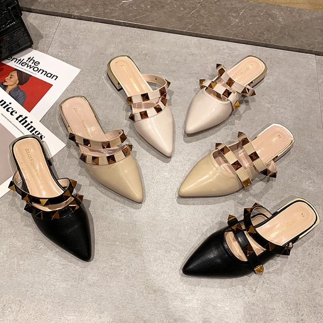 ミュールスプリングレッド 靴 シューズ 春物 フェイクシューズ25192602031