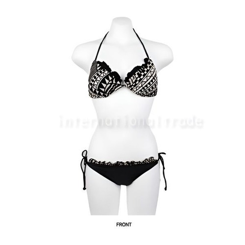 レディース水着 モノトーン 3点セット 水着 レディース ショートパンツ付き ワンピ風トップ付き セパレート バスト盛れ ホルターネック ペイズリー柄 大人かわいい シンプル おしゃれ ブラック ホワイト 夏 海 プール リゾート w602