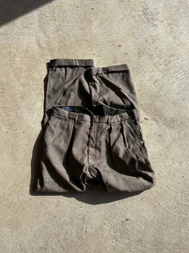 ［80s］Polo Ralph Lauren Check Slacks Pants Made in USA Vintage