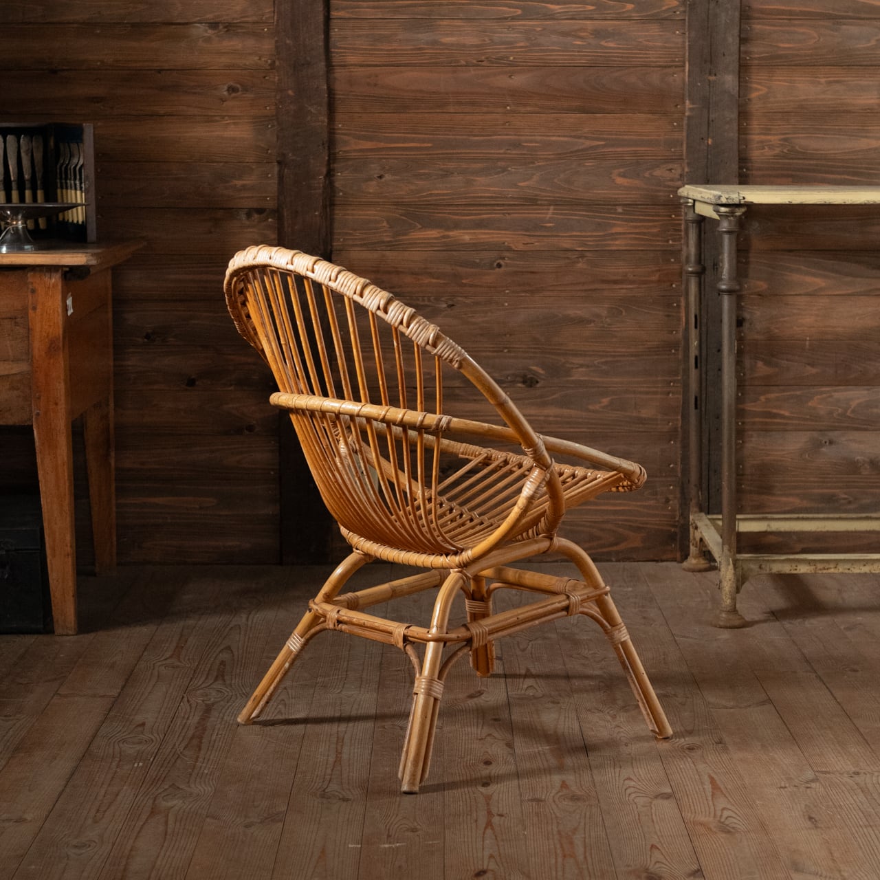 Rattan Chair / ラタン チェア〈椅子・ソファ・籐張り・店舗什器