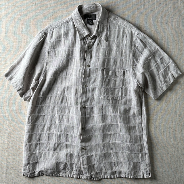 00's ,J. Ferrar Linen Rayon Shirt,Unisex L
