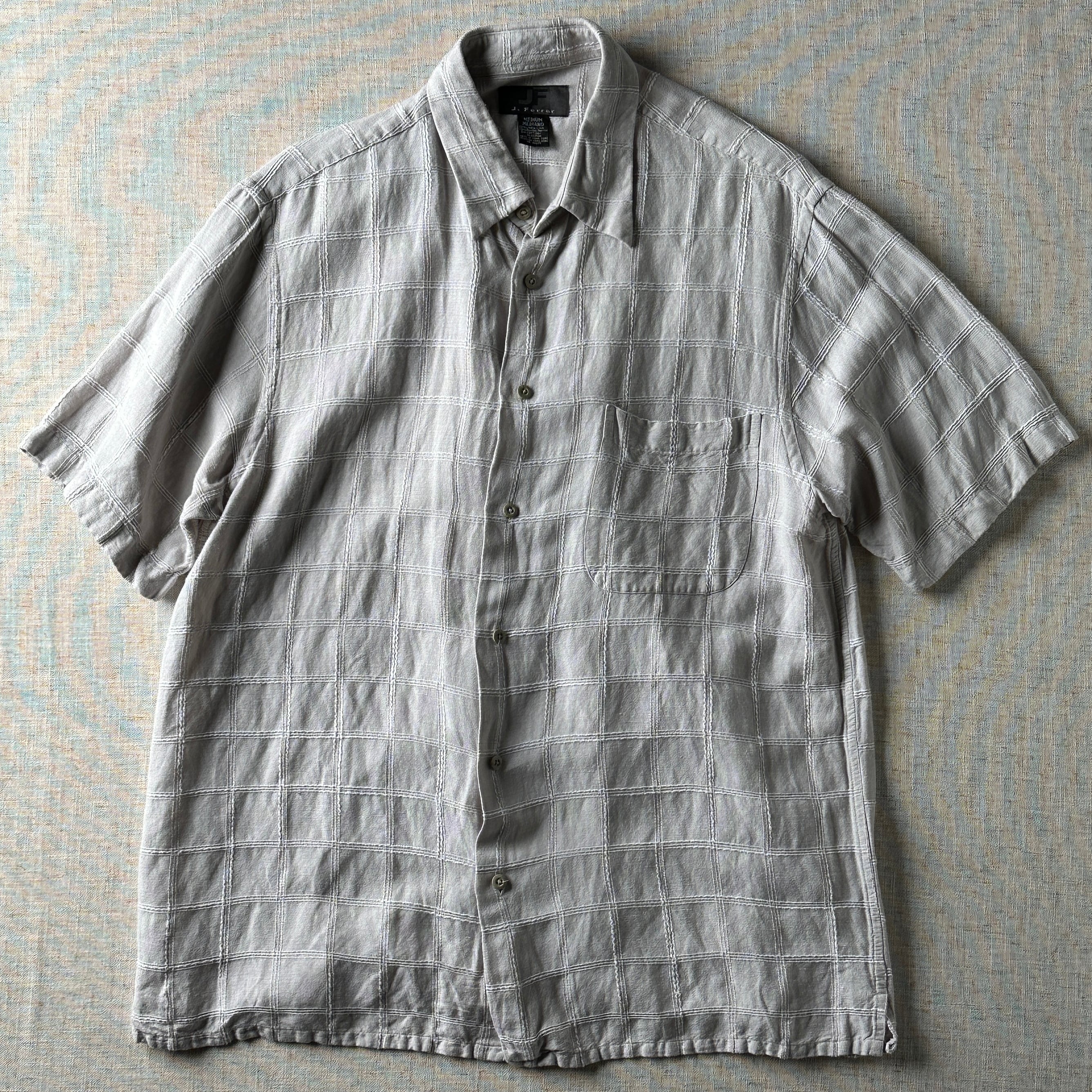 00's ,J. Ferrar Linen Rayon Shirt,Unisex L