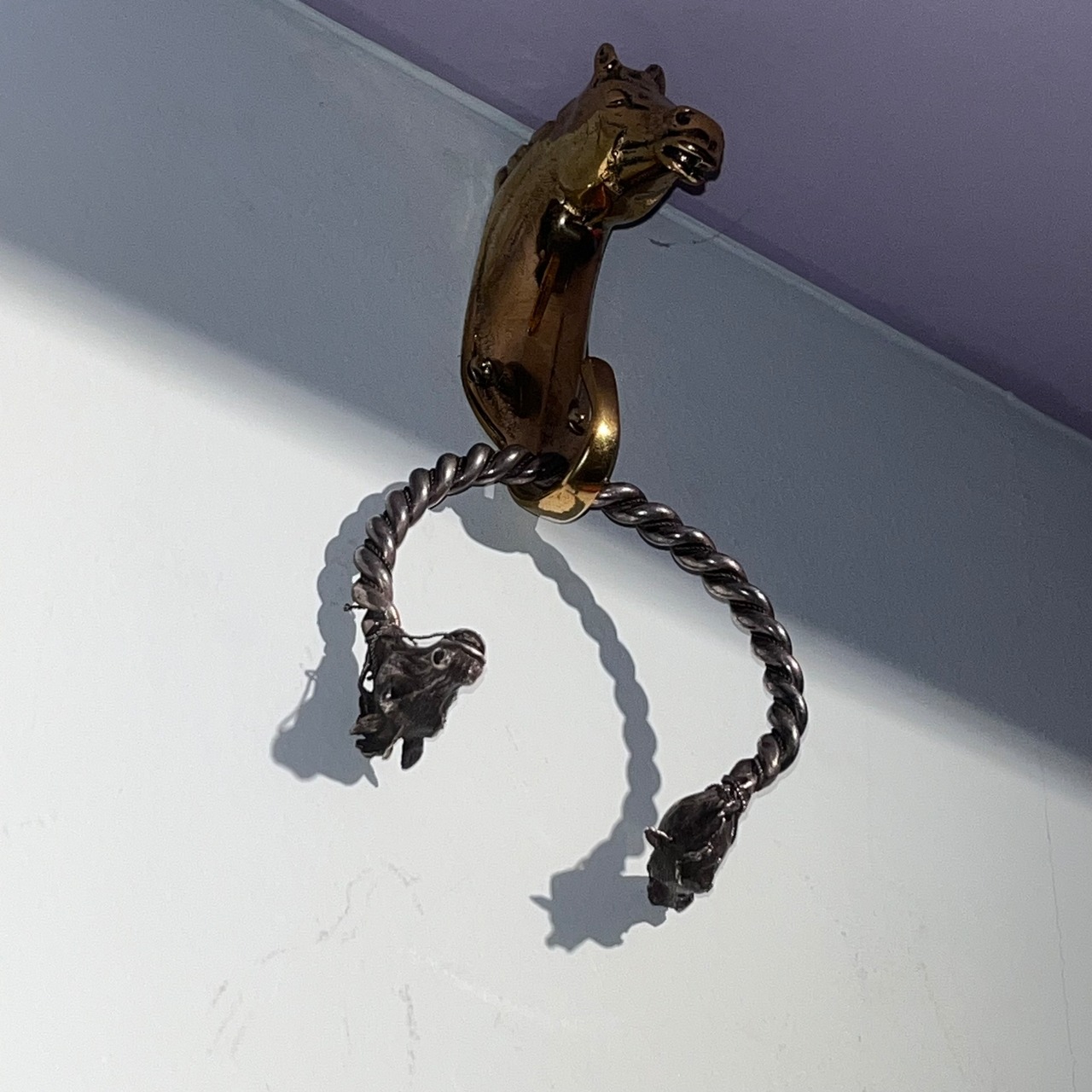 vintage twisted silver horse bangle