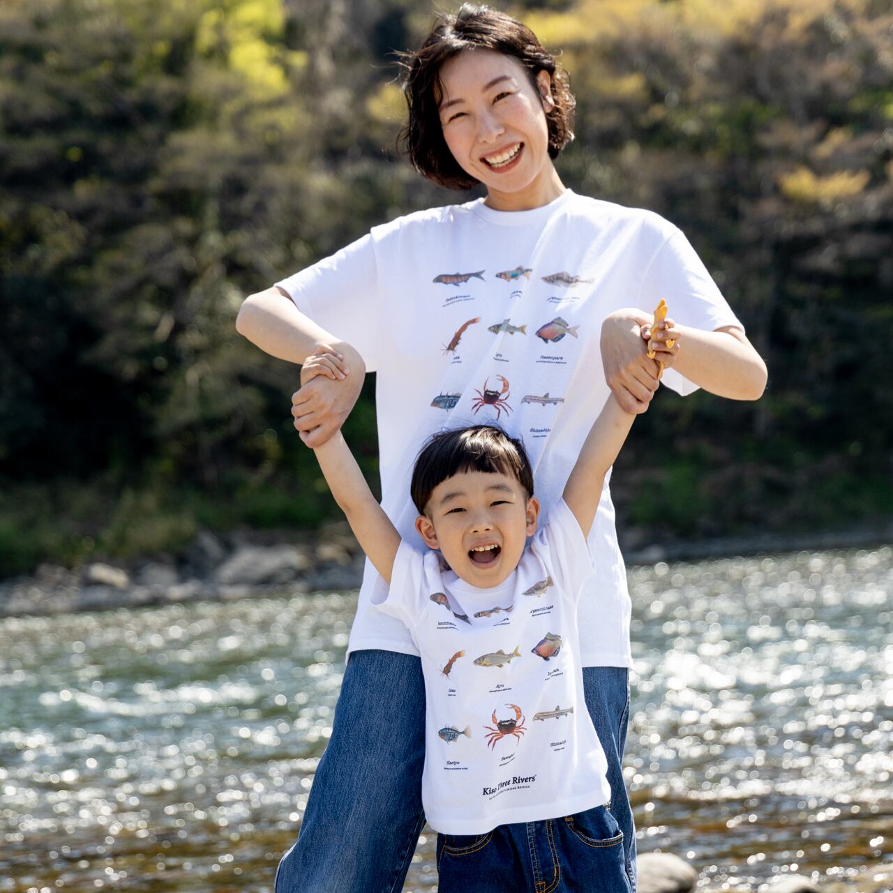 岐阜県の魚 半袖Tシャツ / ホワイト / KISO THREE RIVERS | PEPS