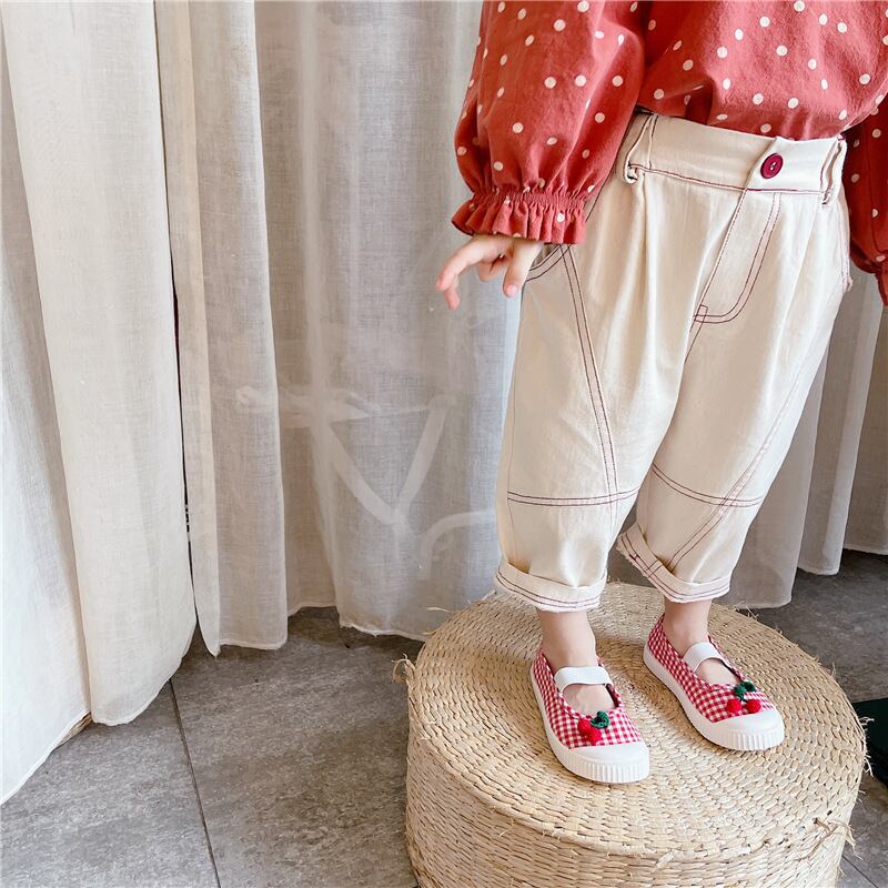 【即納】ぽわんシルエットのステッチパンツ|海外子供服|韓国子供服