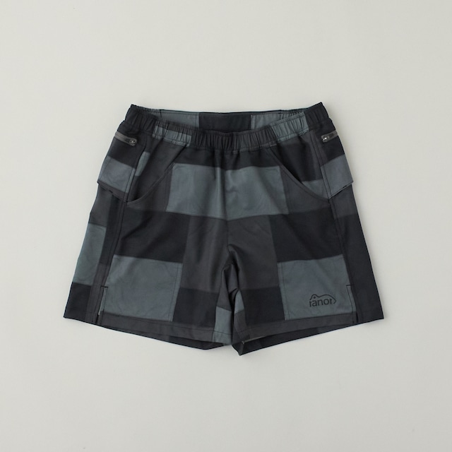 ranor ( ラナー )  PATCHWORK MIDDLE SHORTS  BLACK　ショートパンツ