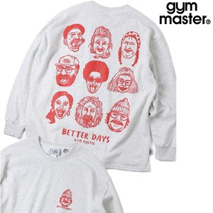gym master ジムマスター 10oz BETTER DAYS スウェット ビッグTEE Always Keep Smiling ワイドシルエット 長袖Tシャツ メンズ レディース コットン100% LOVE&PEACE G821724 アッシュグレー