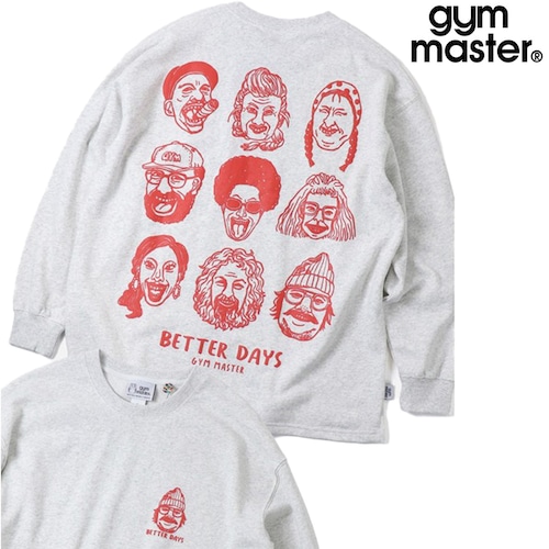 gym master ジムマスター 10oz BETTER DAYS スウェット ビッグTEE Always Keep Smiling ワイドシルエット 長袖Tシャツ メンズ レディース コットン100% LOVE&PEACE G821724 アッシュグレー
