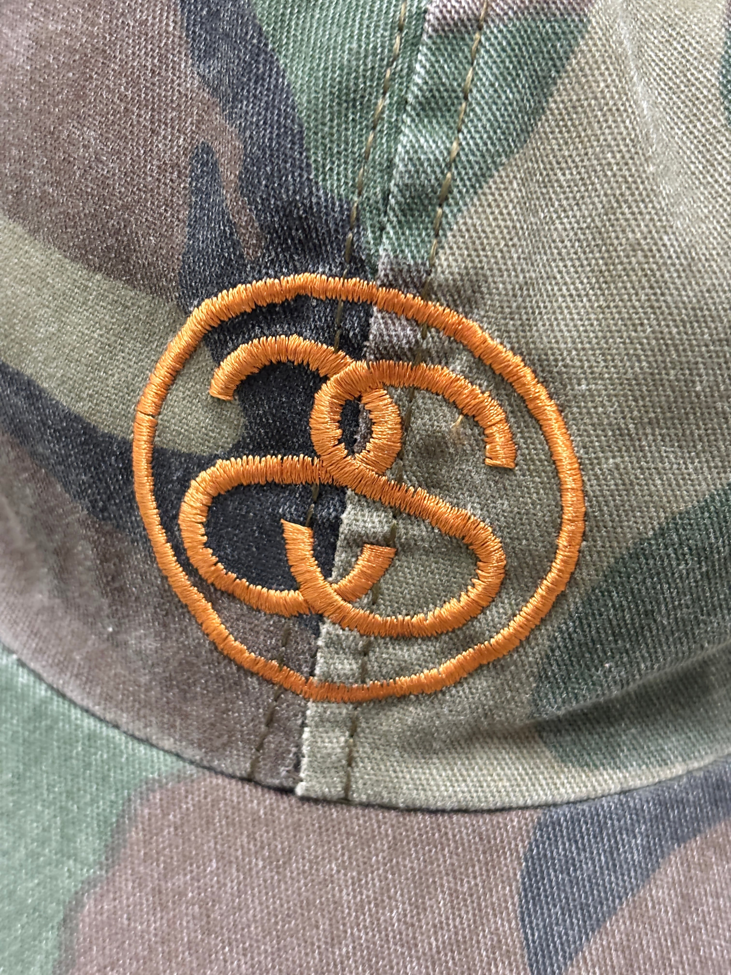 90s OLD STUSSY/SS Link Logo Cap/USA製/白タグ/Free/SSリンクロゴ