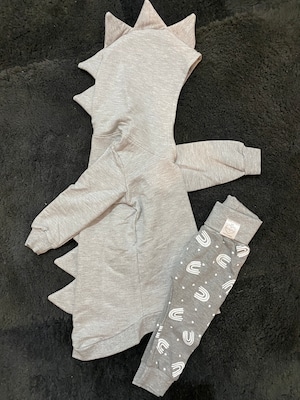 dino hoodie (grey) ダイナソーパーカー(グレー)