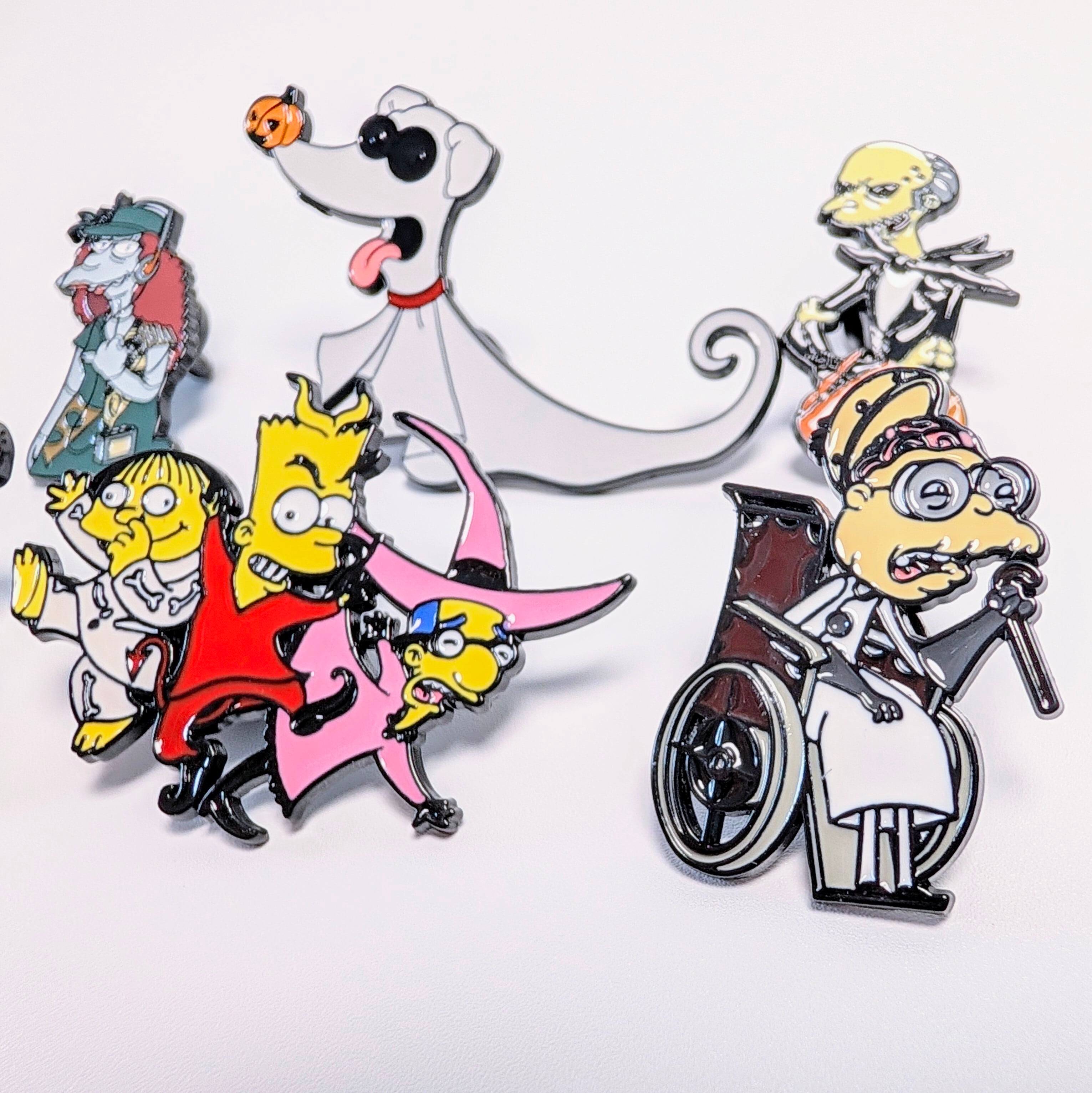 ♧送料無料！ ★ピンズ PINS★ピンバッジ 【 The Simpsons（ ザ シンプソンズ ）×The Nightmare Before Christmas？(笑)】ナイトメアコス ハロウィン 6P SET / ピンズセット / Treehouse of Horror / ツリーハウス・オブ・ホラー〚アメリカン雑貨 アメトイ〛
