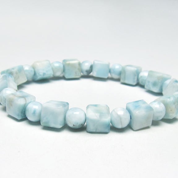 ラリマー ブレスレット ラリマール 本物 7mm 一点物 111-34372