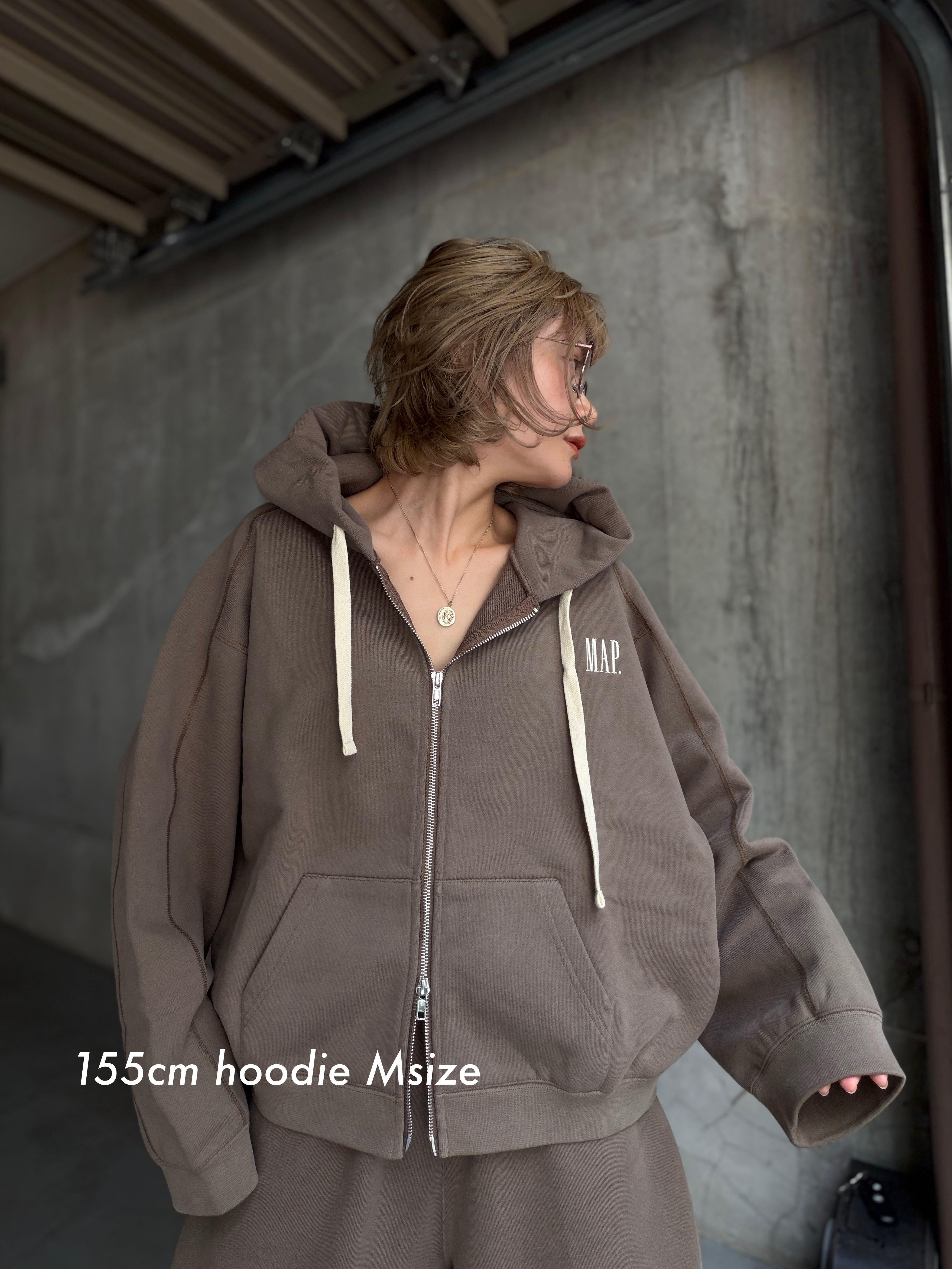 【map.】ZIP UP SWEAT HOODIE / BROWN