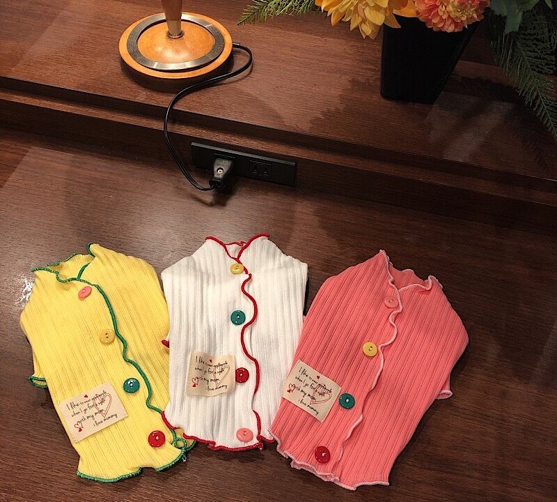 【SALE】カラフルボタンカーディガン S~XL 3color  /  犬服 ドッグウェア 犬の服 ペット用品 犬 小型犬 中型犬 b53