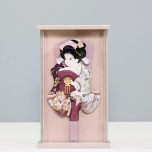 【羽衣 美月刺繍 9号】 羽子板飾り アクリルケース飾り 羽子板|木製|壁掛け|和モダン|コンパクト