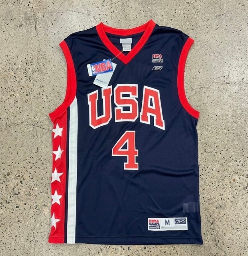 アイバーソン　USAオリンピック　バスケットボールユニフォーム　ヴィンテージ アイバーソン USAオリンピック バスケットボールユニフォーム