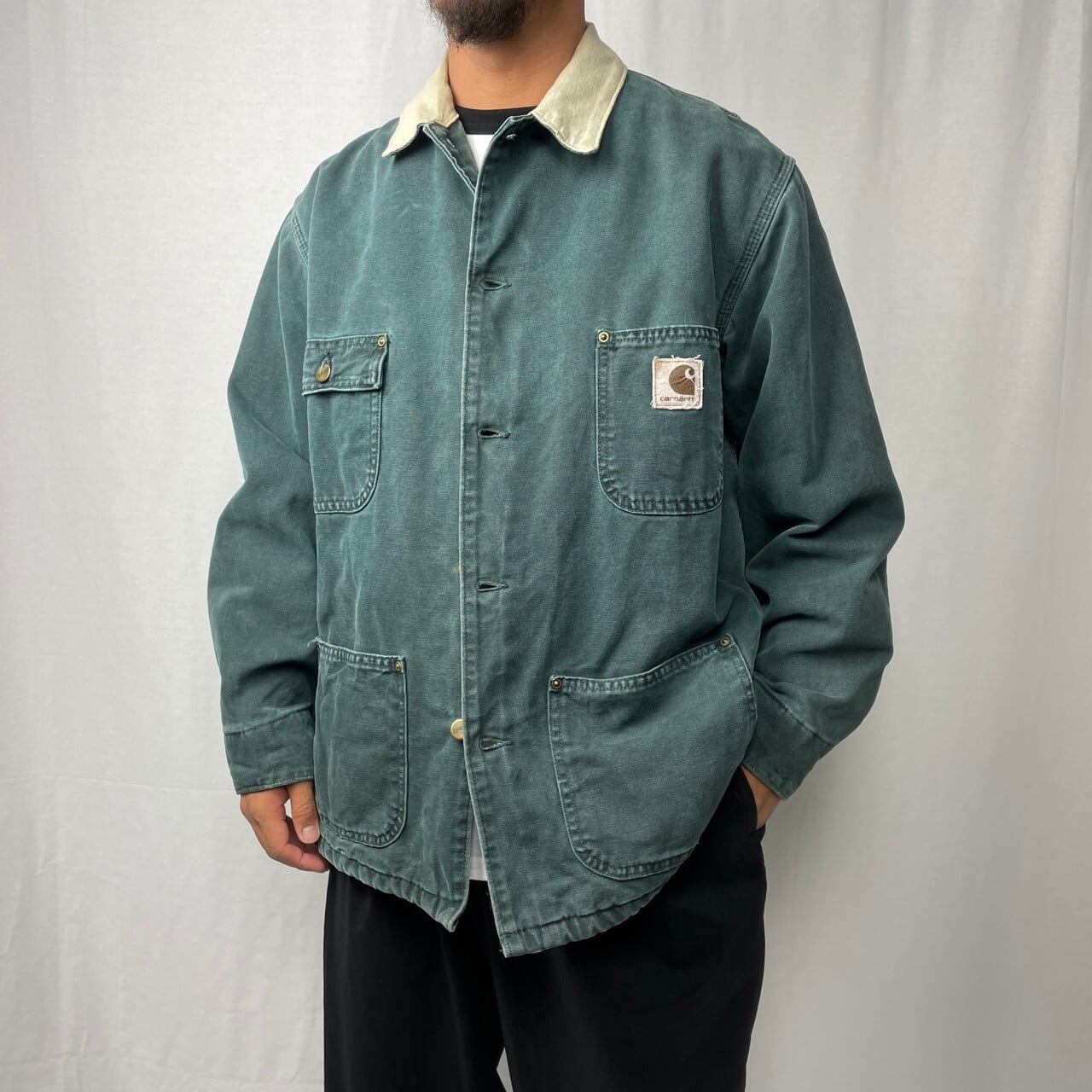 80s カーハート carhartt USA製 グリーン ダック カバーオール