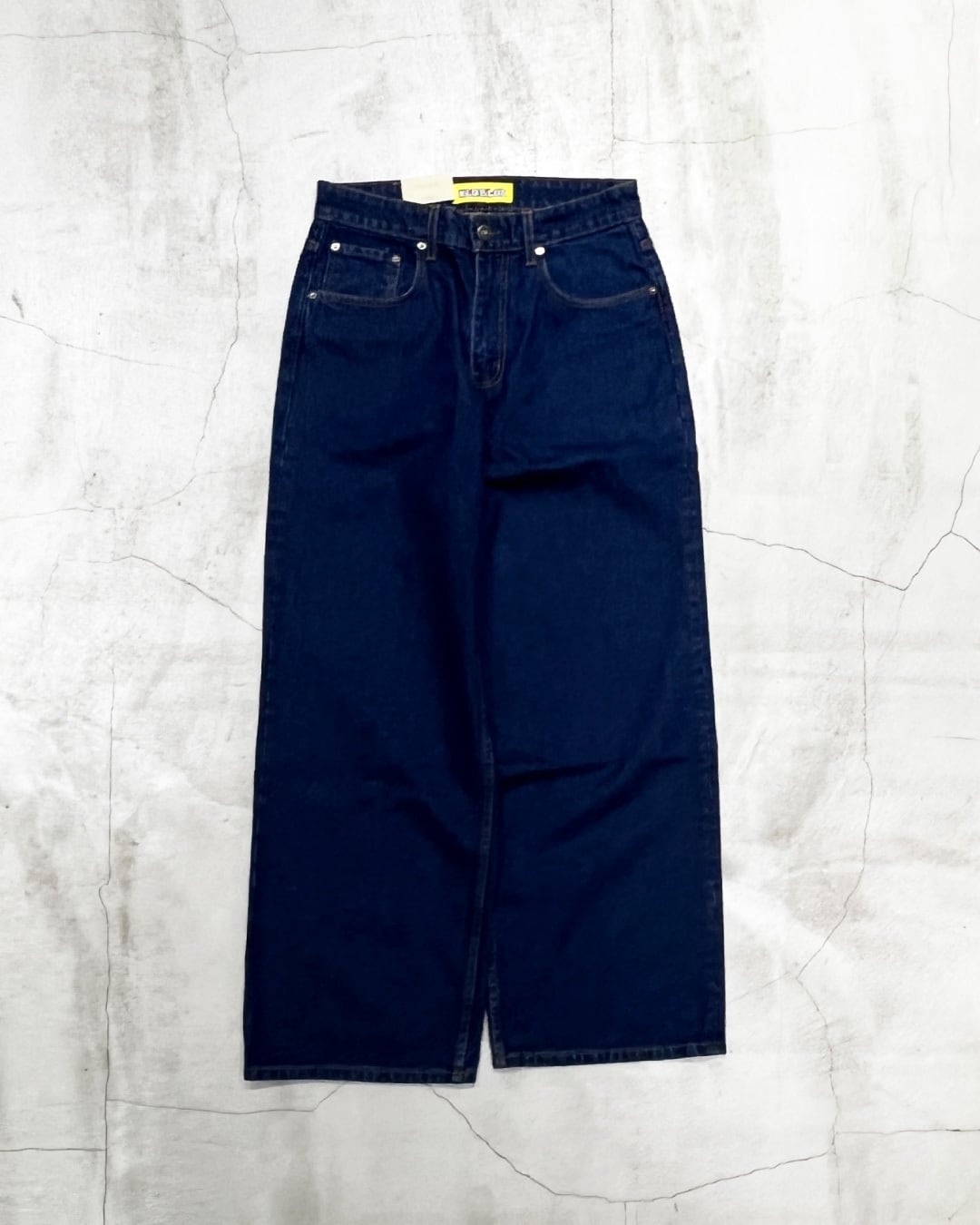 NEO BLUE】WASHED SUPER BAGGY JEANS | blank pizza studio