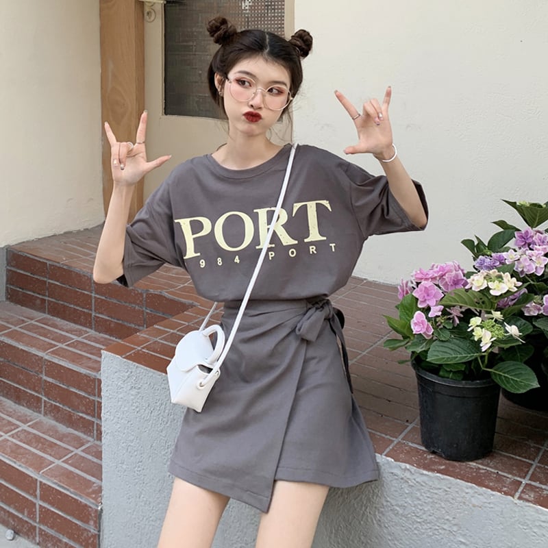 サマートップス ハイウェストウェストスカート レッド 夏物 スーパーモール70410426925