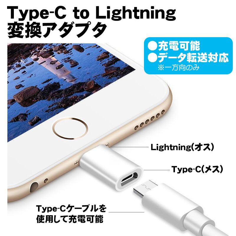 定番スタイル TypeC to Lightning 変換アダプ夕 タイプCライトニング