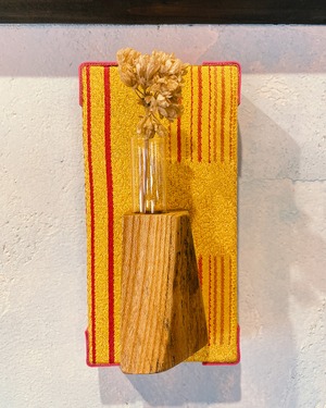 OBI fabric single flower vase / iroha.h-p.2309 / ファブリックパネル 壁掛け 一輪挿し ディフューザー