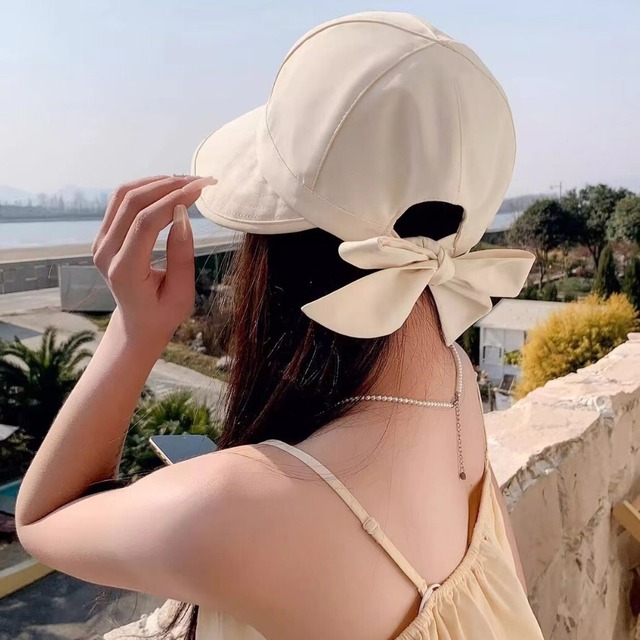 【帽子】  レディース おしゃれ キャップ リボン 折りたたみ 春 夏 秋 冬 20代 30代 40代 50代 UV対策 キャップ ハット  小顔効果 日よけ 紫外線対策 UV リゾート アウトドア カジュアル ブラック 黒 ダークグレー ベージュ ピンク パープル 紫 ホワイト 白