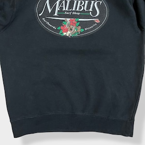 【Independent Trading Company】サーフショップ MALIBU'S スウェット パーカー ワンポイント ロゴ バックプリント プルオーバー フーディー S アドバタイジング サーフィン SURF SHOP インディペンデント US古着　