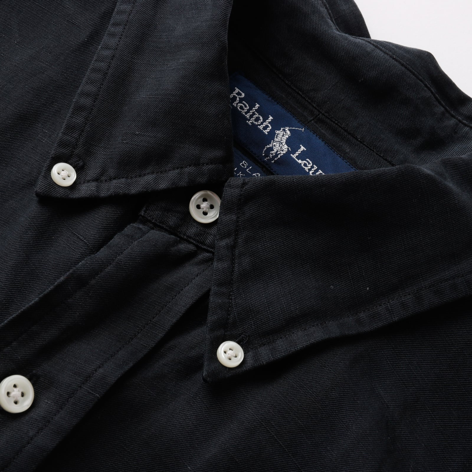 極美品】80s Ralph Lauren special silk linen shirt Black 